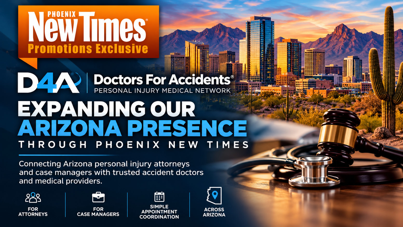 Doctors For Accidents Expands Arizona Personal Injury Medical Network with Phoenix New Times Campaign